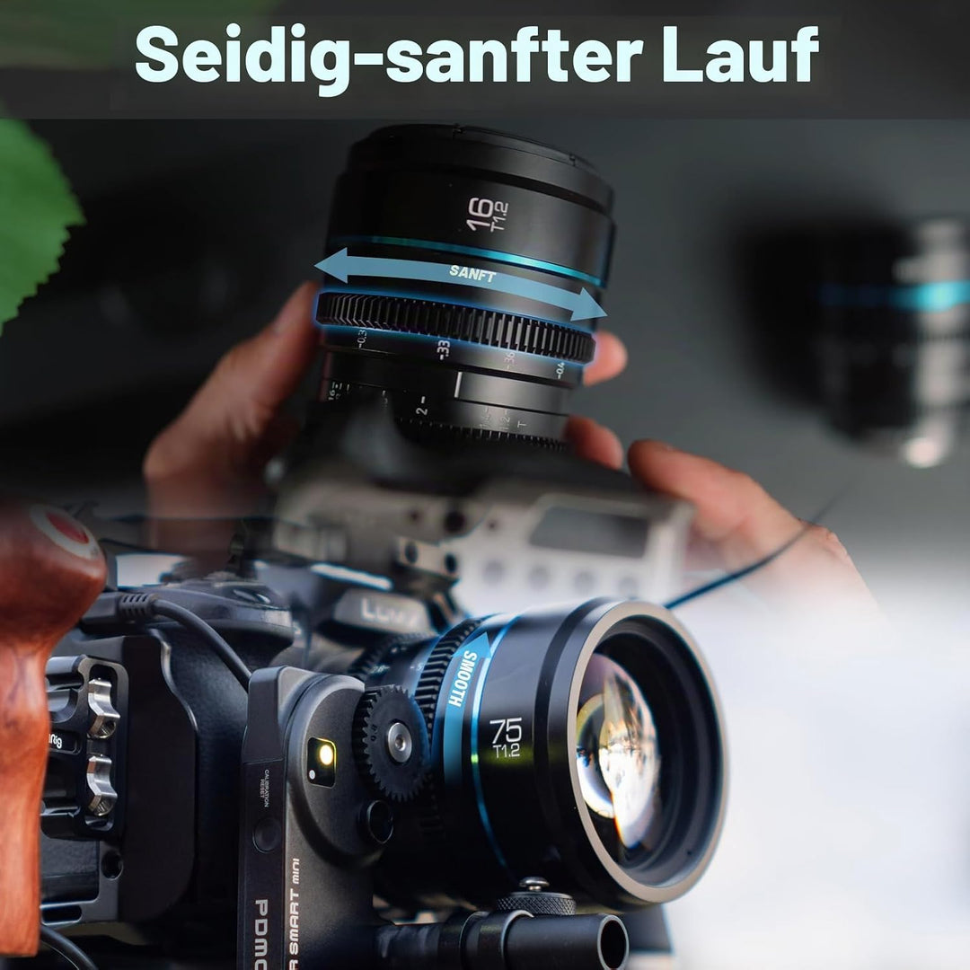 SIRUI Night Walker Cine-Objektiv T1,2 mit Manuellem Fokus Set, 16mm, 75mm, mit grosser Blende und S3