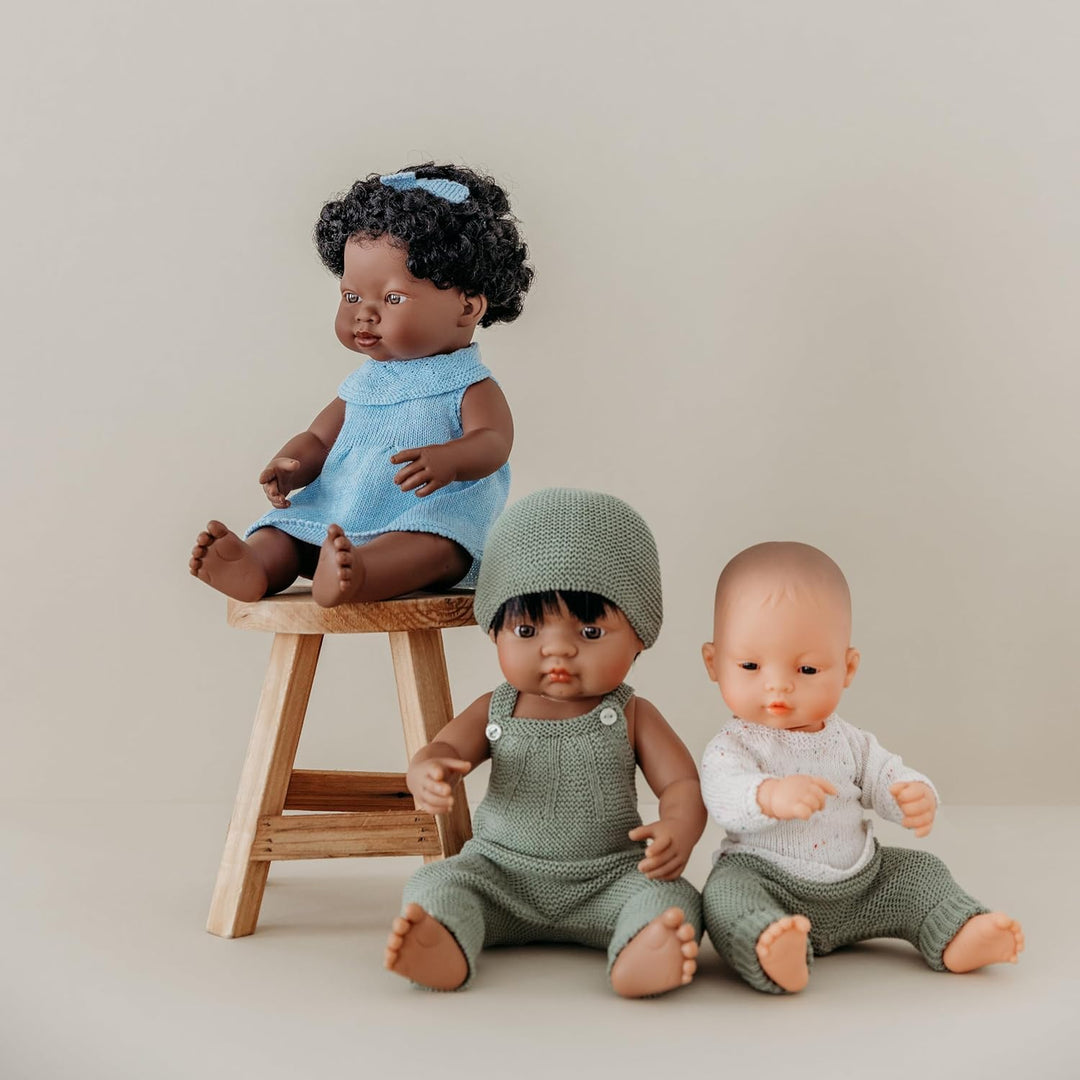 Miniland Set aus recycelten Strickwaren für 32 cm grosse Puppe Miniland Dolls – Pullover und Hose