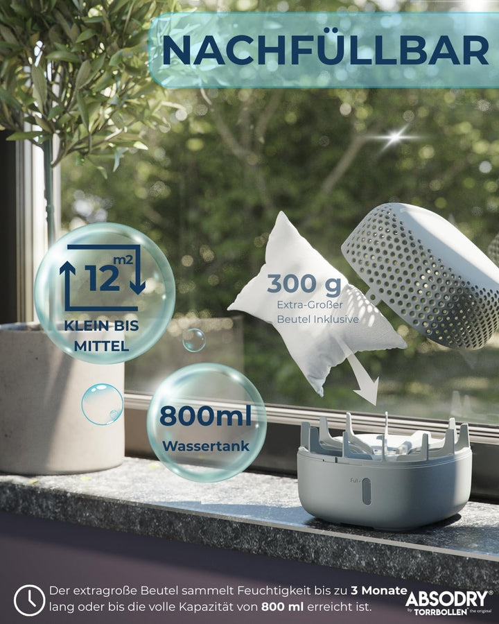 AbsoDry Duo Family - Luftentfeuchter Wohnung ohne Strom - für beste Luftqualität - Raumentfeuchter f