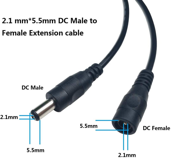 2pcs 10m/32.8Feet DC Netzteil Verlängerungskabel 5.5 x 2.1mm DC 12V Anschlusskabel Gleichstrom 5V Ve