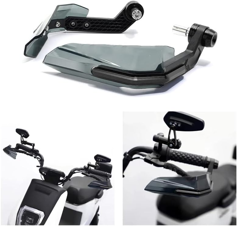 VOBOR Motorrad-Handschützer, hochfester, schlagfester Lenker-Windabweiser für Motorräder(Schwarz), S