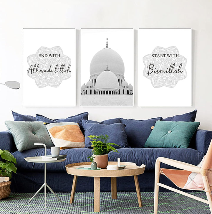 PYNVDD Islamische Malerei Arabische Kalligraphie,Islamische Bilder Arabische Deko Wandkunst Bilder,K