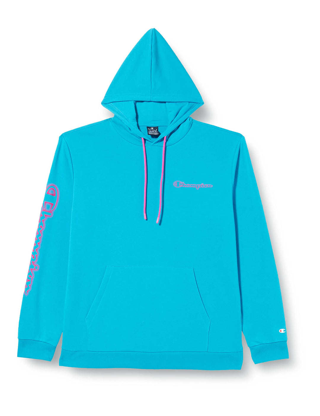 Champion Herren Legacy Neon Spray Powerblend Terry Contrast Logo Kapuzenpullover L Leuchtblau, L Leu