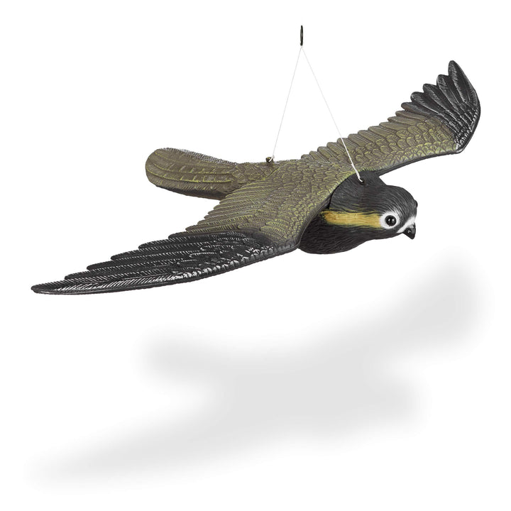 Relaxdays 3er Set Vogelschreck Falke, Fliegender Greifvogel als Vogelscheuche, Raubvogel Attrappe, V