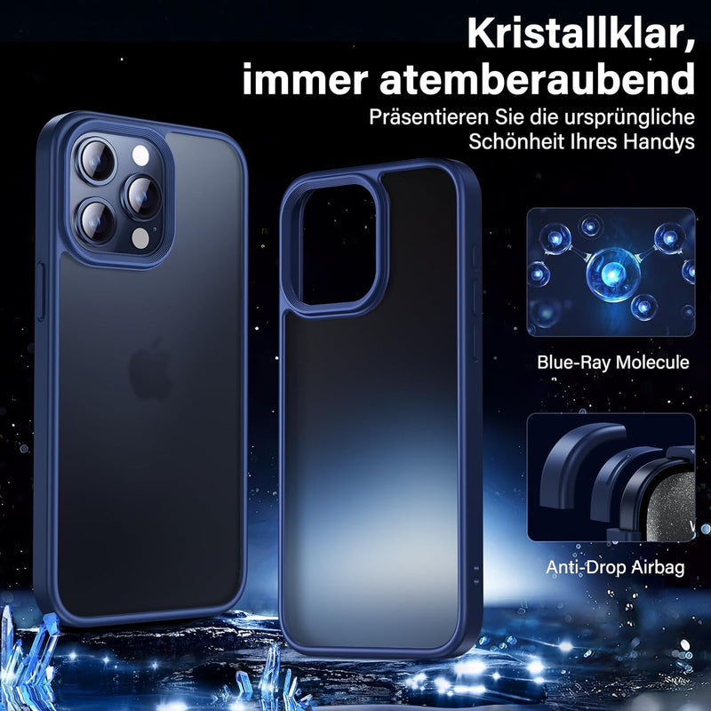 UniqueMe 5-in-1-Set für iPhone 15 Pro Hülle, [Nie Vergilbung] Handyhülle für iPhone 15 Pro Case Rund