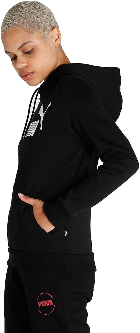 PUMA Damen ESS Logo Hoodie FL Sweatshirt S Puma Schwarz, S Puma Schwarz