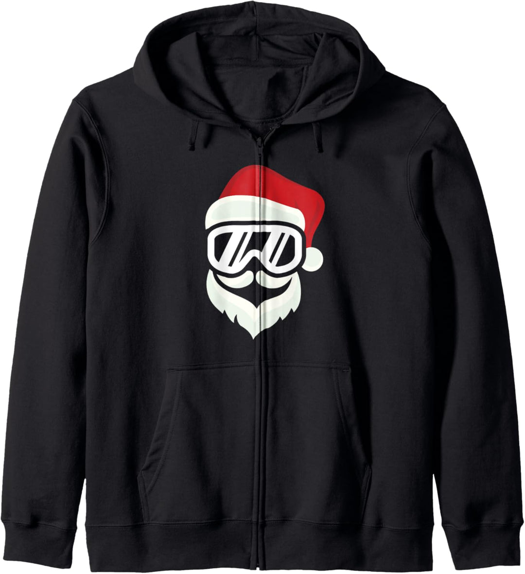 Cooler Ski Hipster Santa Schibrille Bart Schi Snowboard Kapuzenjacke