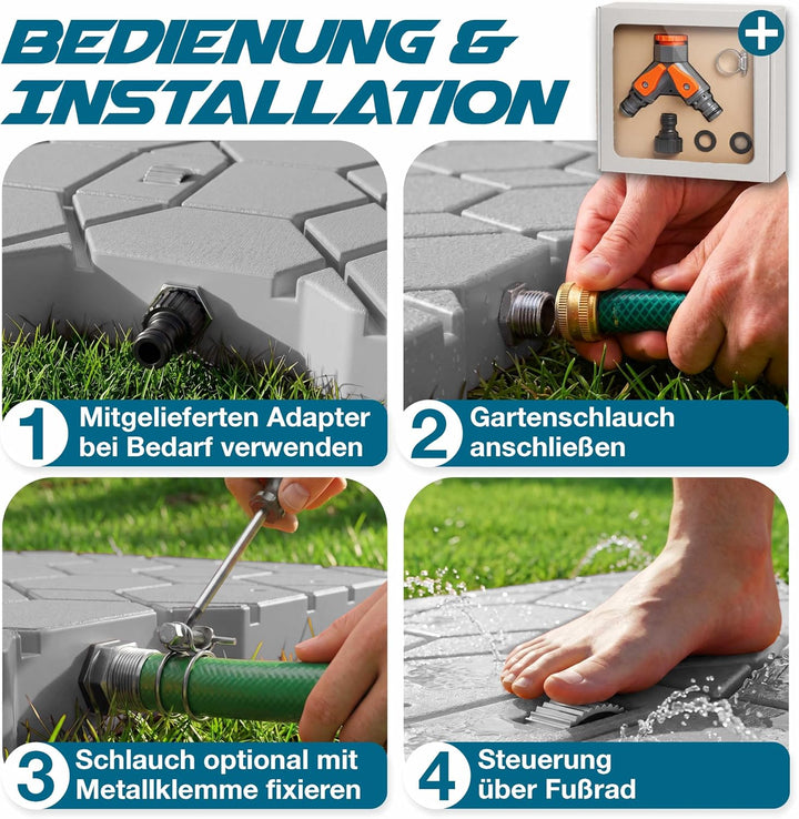 KESSER® Bodendusche Geo Gartendusche, Dusche für alle - Gross, Klein & Vierbeiner, rutschfest, UV- &