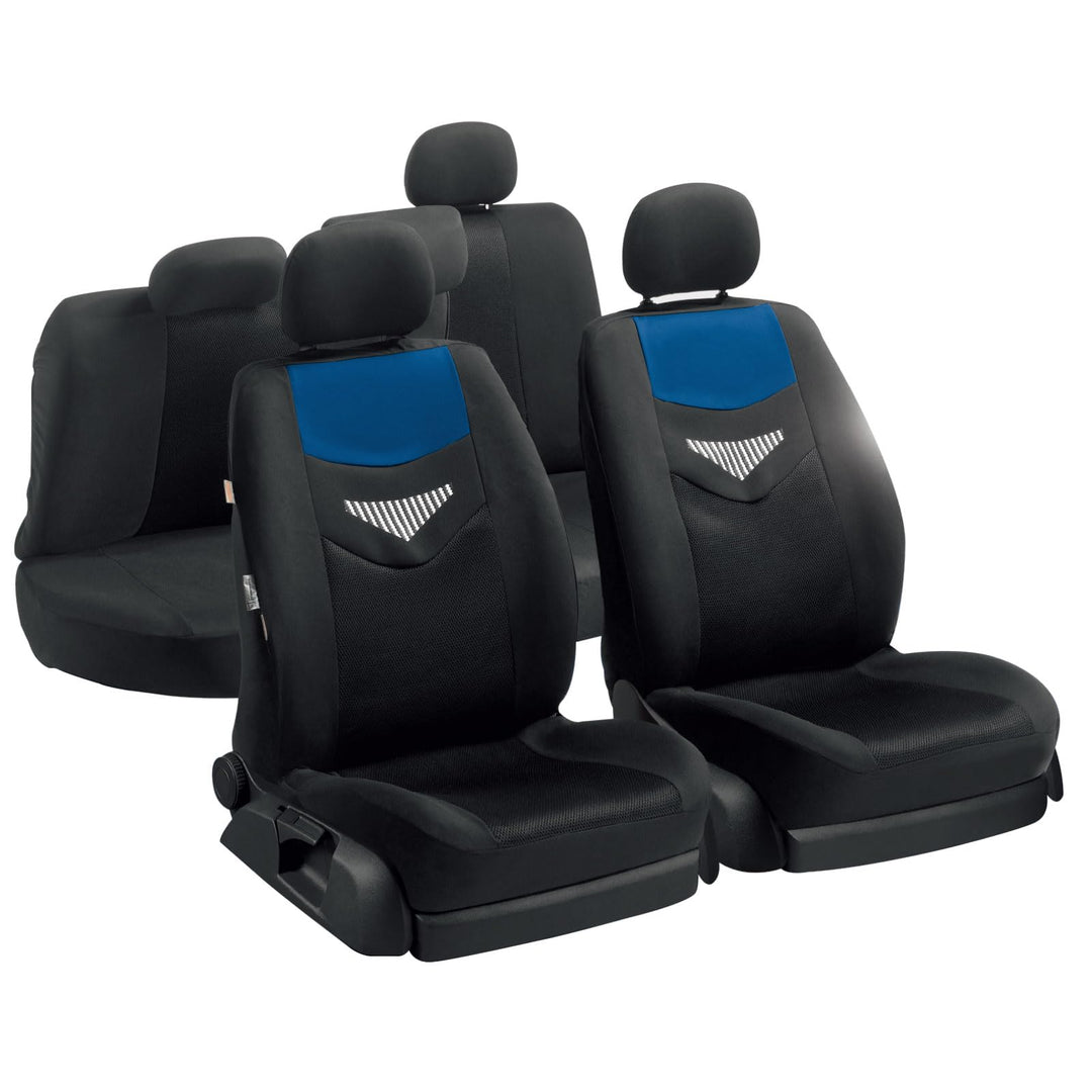Autositzbezüge Universal Fit Komplettset, Schonbezüge-Auto, Komplettset, 2 Vordersitzbezüge, 1 Rücks