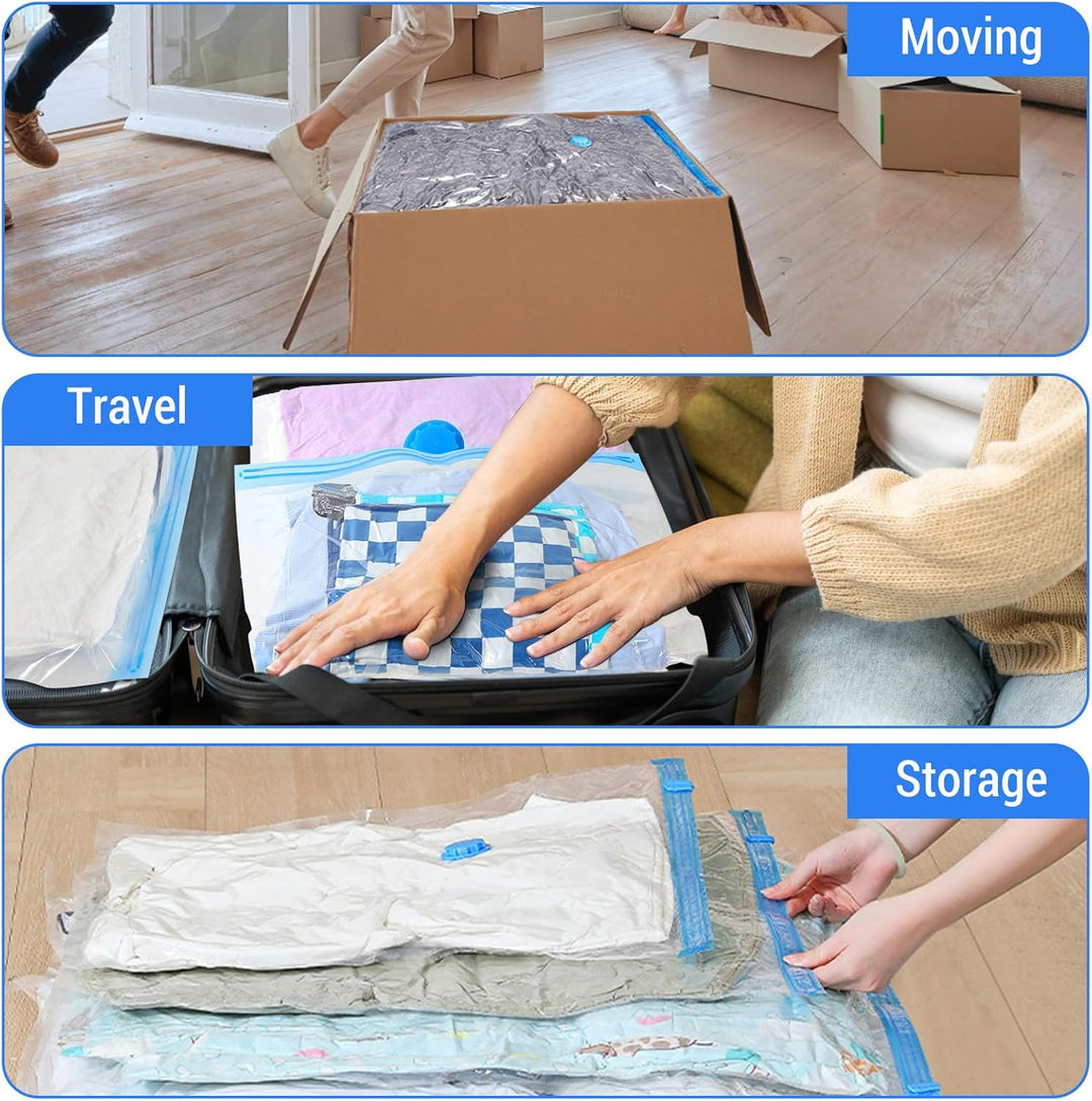 10er Set Vakuumbeutel für Kleidung 70x50cm, PA & PE Material, 80% Platz Sparen Vakuum Kleiderbeutel