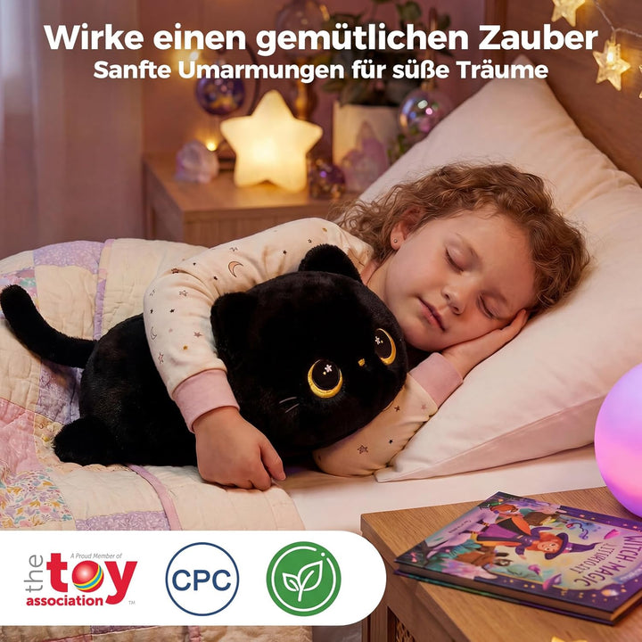 Mewaii Süsses Katze Plüschtiere Kawaii Plüschkissen Schwarze Katze Stofftiere Katzen Kuscheltier Mat