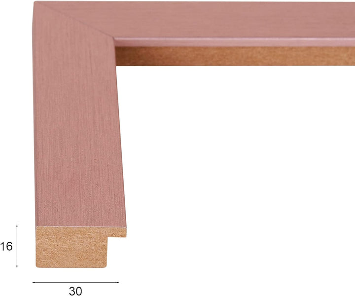 Rahmendesign24 Bilderrahmen Milano 60x90 Roségold Fotorahmen, Wechselrahmen, Posterrahmen, Puzzlerah