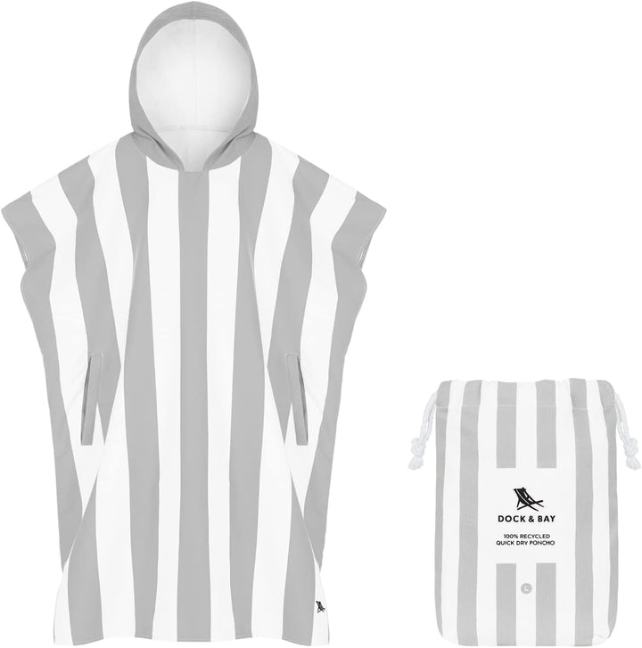 Dock & Bay Poncho für Erwachsene - Kapuzenhandtuch mit tiefen Taschen, Wickeltuch - für Strand & Poo