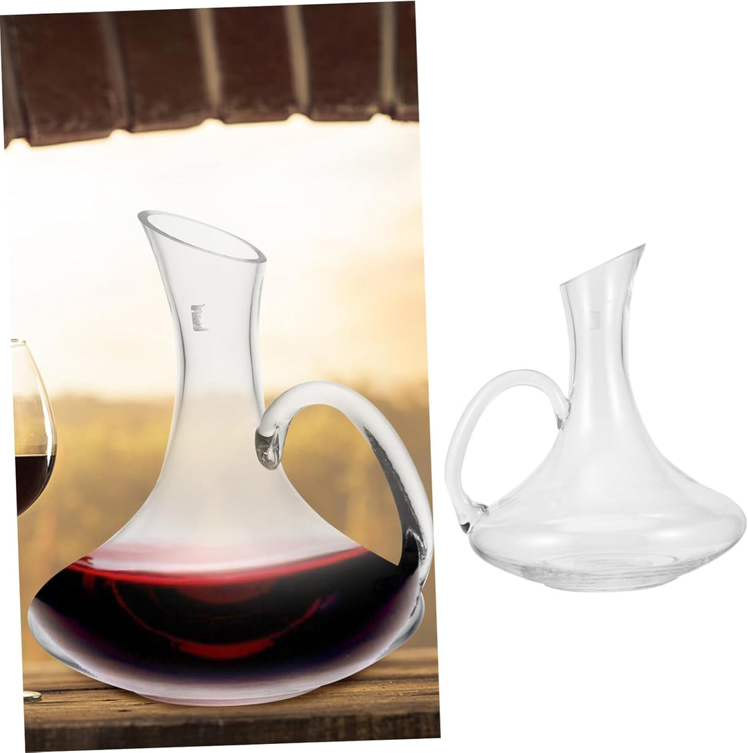 TOYANDONA Weinkaraffe Aus Glas 1500 Ml Mit Griff Kreativer Rotwein Dekanter Transparente Glaskaraffe
