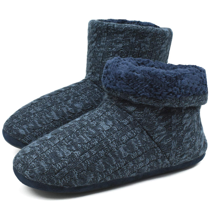 COFACE Herren Hüttenschuhe Lammfell Winter Hausschuhe Warme Plüsch Gefütterte Hausstiefel Männer Hau
