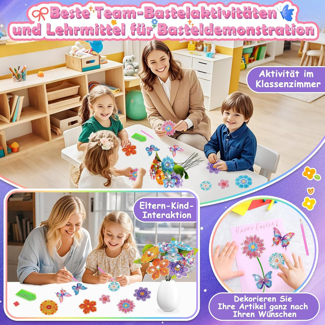 Blumen Basteln Mädchen 8 6 7 9 10 Jahre: Geschenke für Mädchen 8-9-11-12 Jahren Mosaik Bastelset Kin