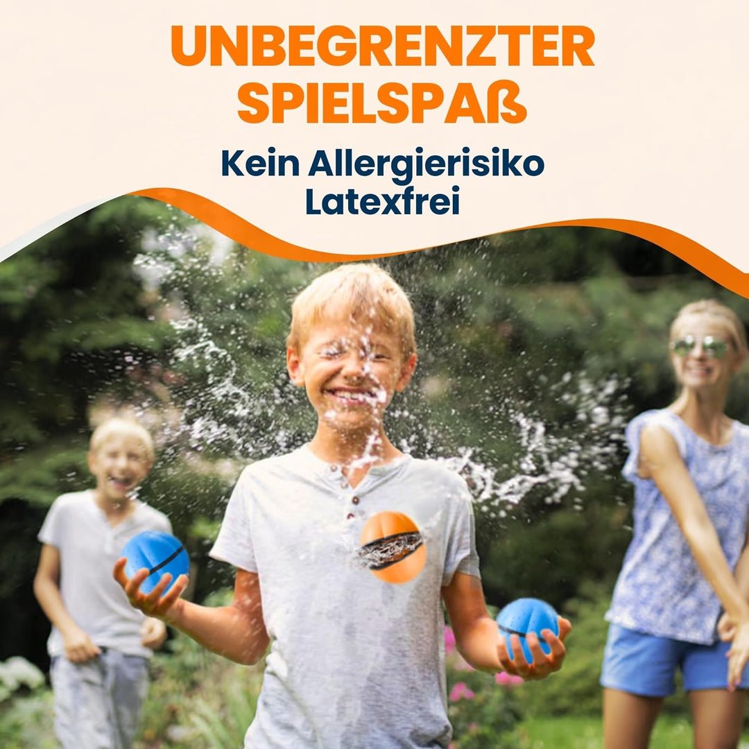 12x Wasserbomben wiederverwendbar in 2 starken Team-Farben [in 1 Sekunde befüllbar] - premium Siliko