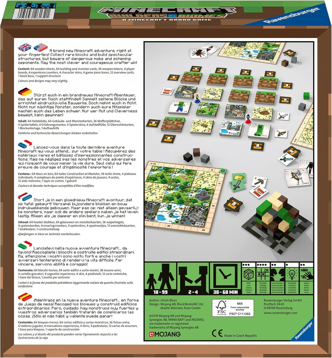 Ravensburger Familienspiel 26132 - Minecraft Builders & Biomes - Gesellschaftsspiel für Kinder und E
