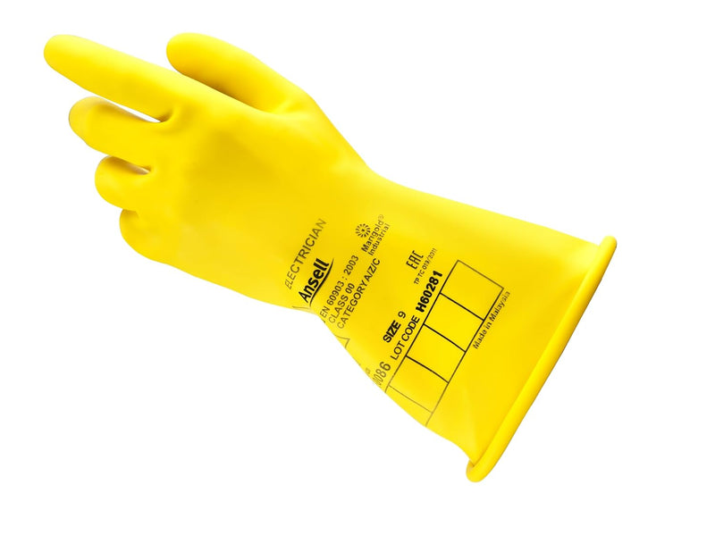 Ansell ActivArmr Elektriker-Schutzhandschuhe, Elektroschutz Klass 0 (1000V), Elektrisch Isolierende