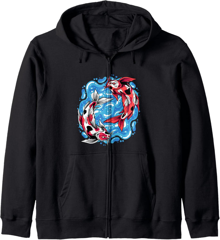 Ying Yang Koi Japan - Sad Aesthetic Edgy Streetwear Kapuzenjacke