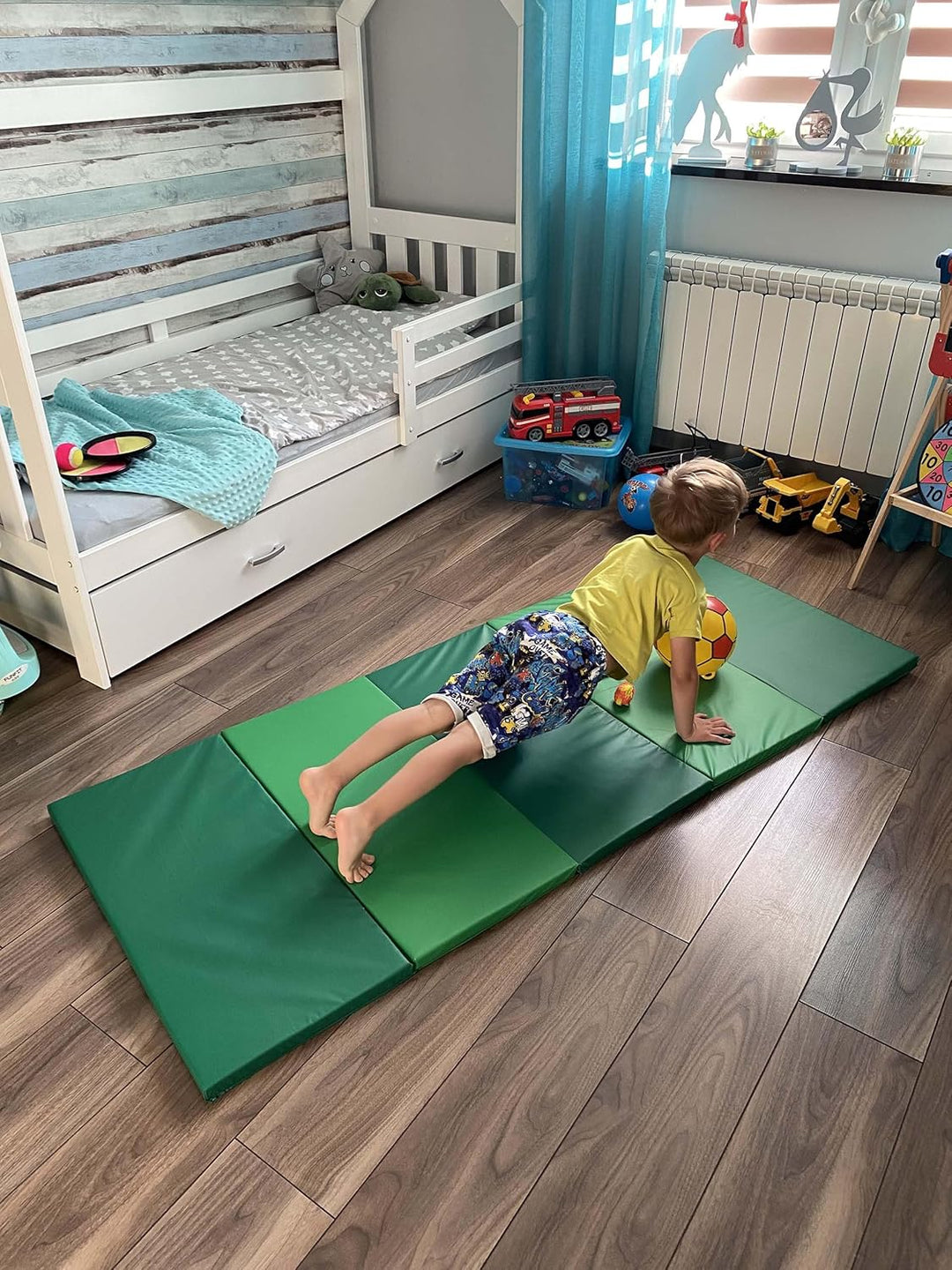 PLUFSIG Faltbare Gymnastikmatte, 78x185 cm Grün, Grün