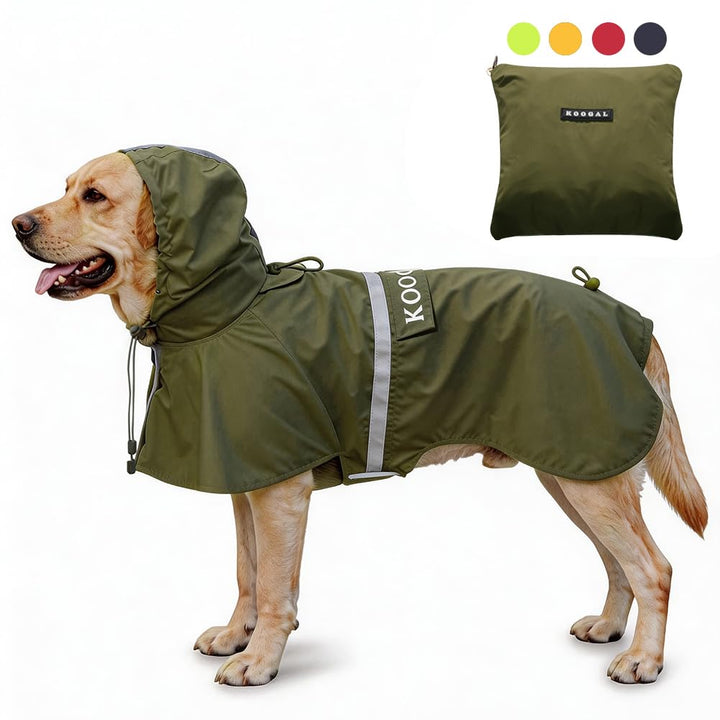 Grosse Hunde Regenjacken Mit Kapuze,Hunde Regenmantel,Mit Reflektierenden Sicherheitsstreifen, Wasse
