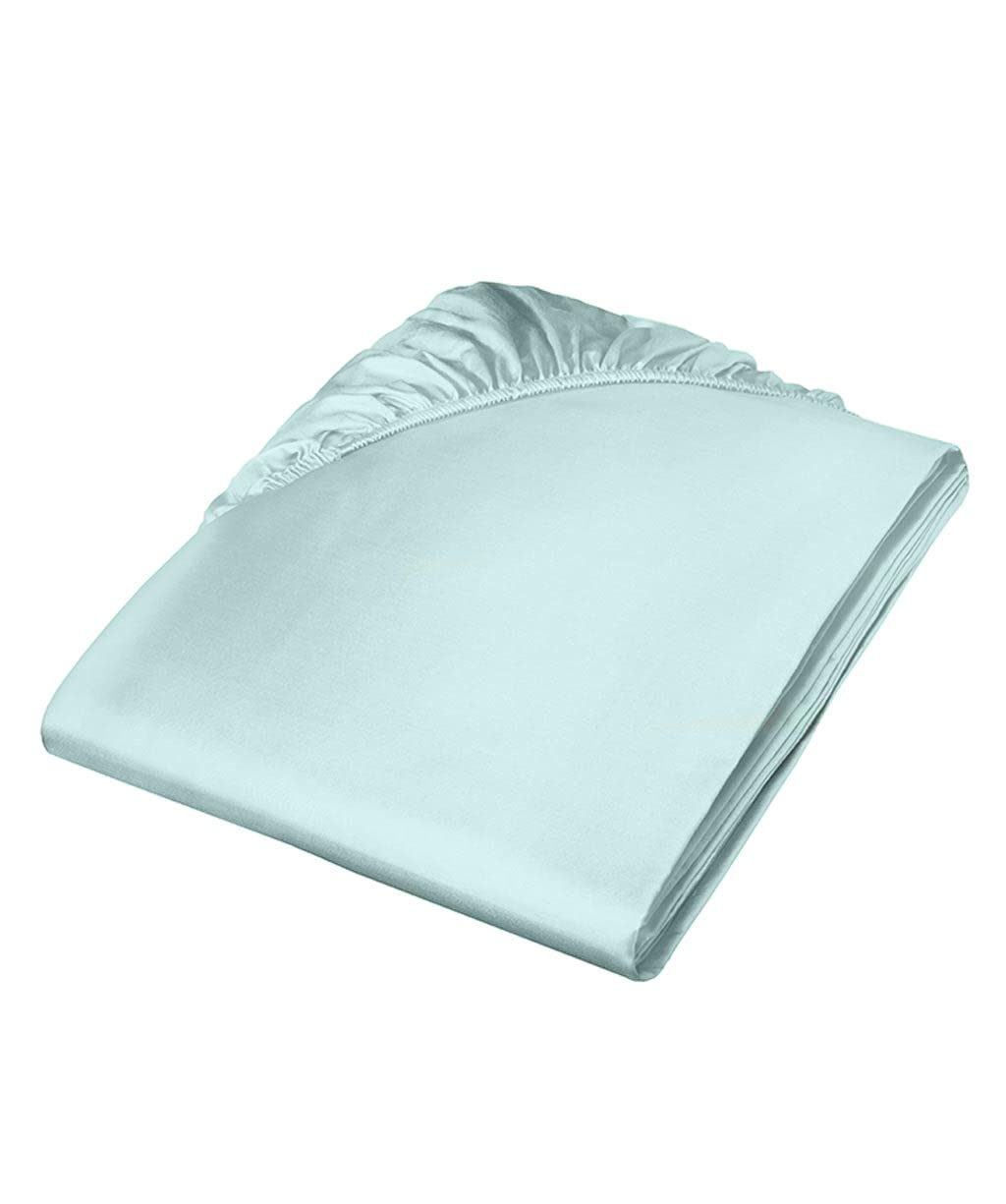 fleuresse Uni Colours-Spannlaken, Satin, Aqua, 200 x 200 Aqua 38.2 x 27.0 x 4.6 cm, Aqua 38.2 x 27.0