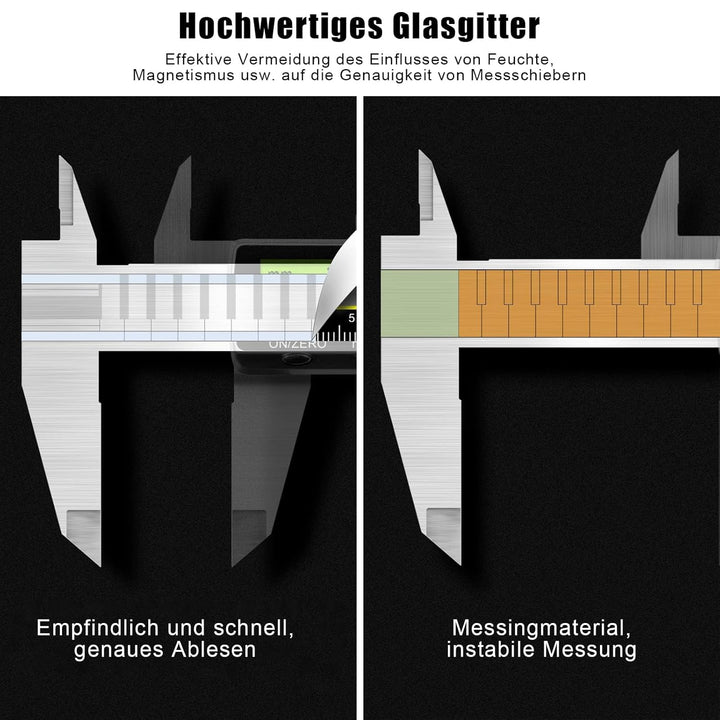 Digitaler Messschieber mit Hintergrundbeleuchtung, Präzisions-Digitalmessschieber 150 mm aus Edelsta