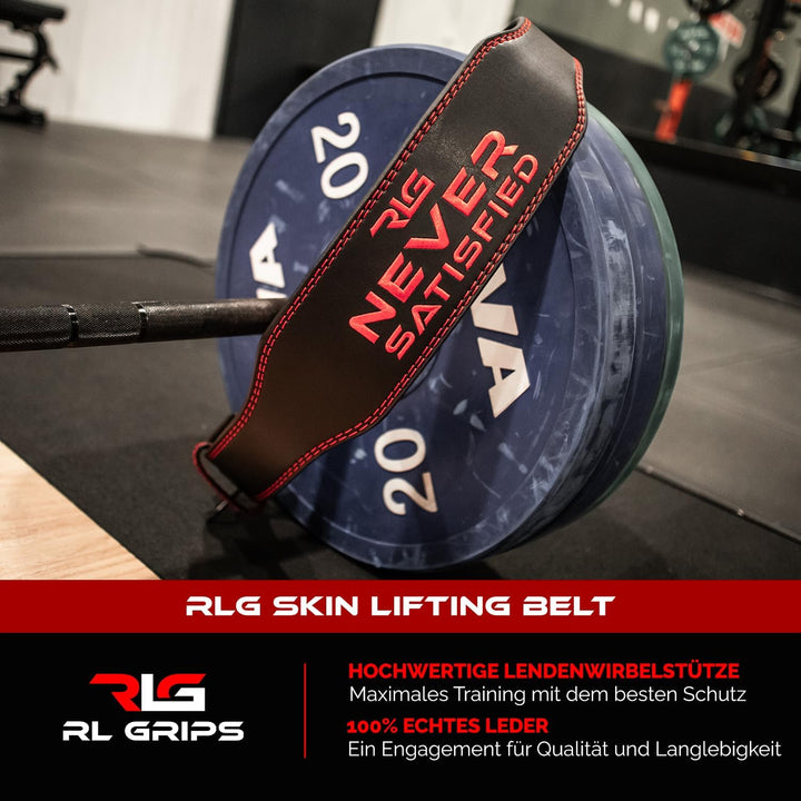 RL Grips - Ledergürtel für Gewichtheben – Lendenwirbelstütze für Muskeltraining – Powerlifting Gürte