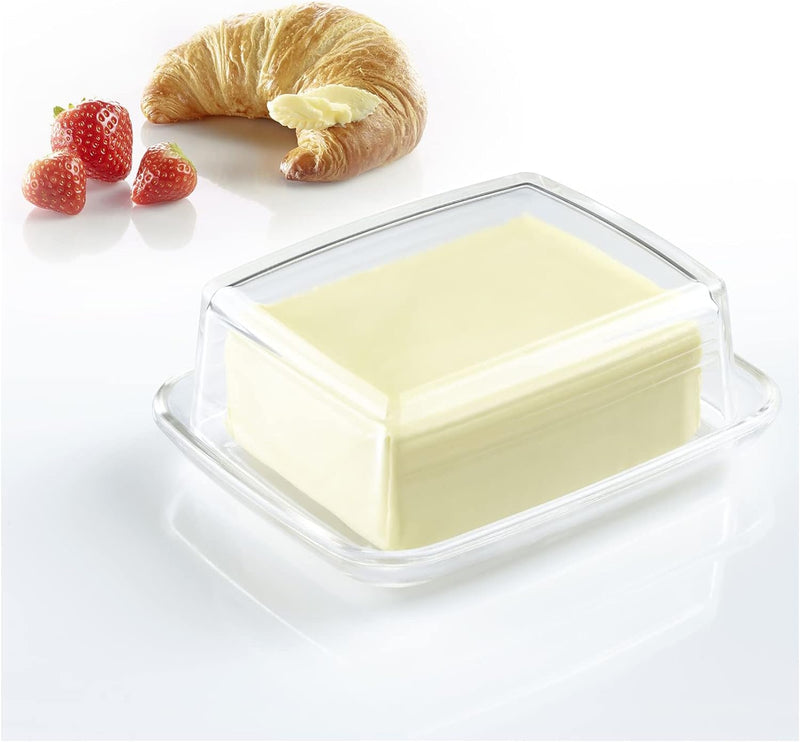 Westmark 2 Butterdosen aus Glas, Länge: 14,3 cm, Transparent, 208522E3 Glas Set 2tlg., Glas Set 2tlg