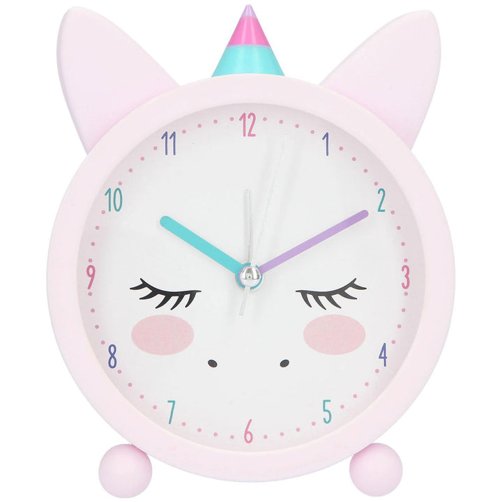 Depesche 6551 Ylvi - Analoger Wecker für Mädchen und Einhorn-Fans, rosa Design mit Öhrchen und Einho