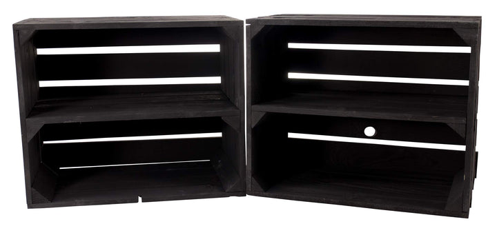 9er Set Neue Schwarze Obstkiste mit Zwischenboden 50cm x 40cm x 30cm Regal Holzregale Regalsystem We
