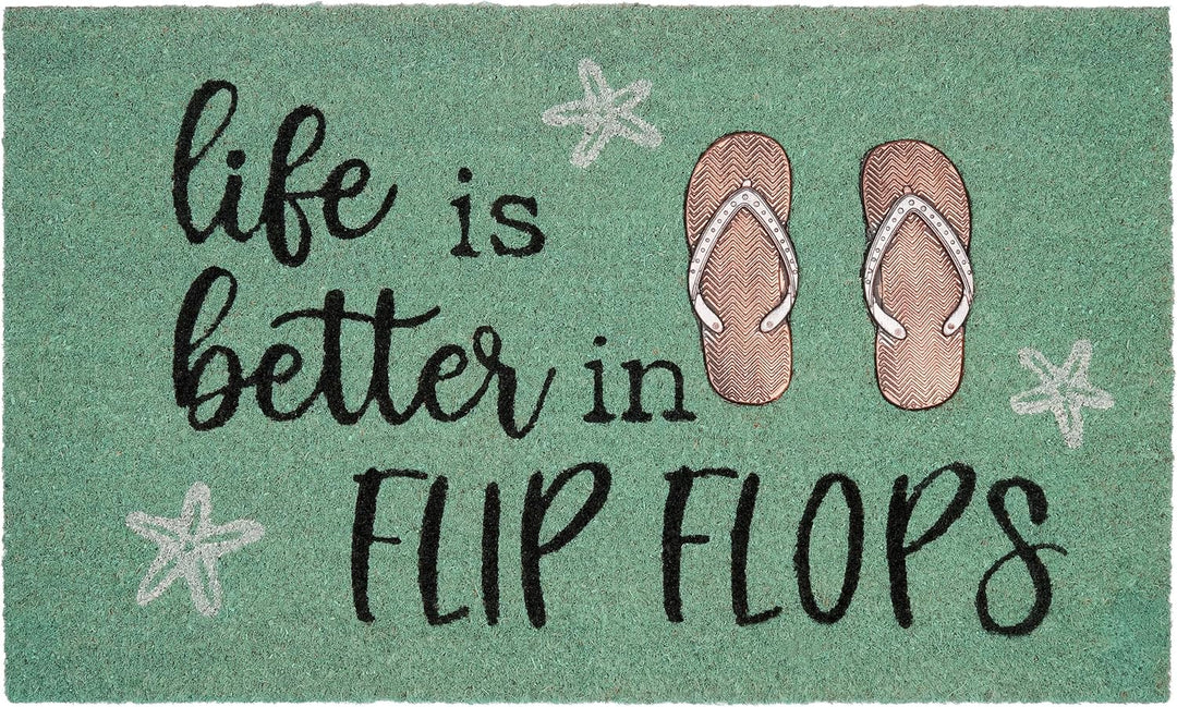 BRUBAKER Fussmatte für Aussen und Innen - Life is Better in Flip Flops - 45 x 75 cm Schmutzfangmatte