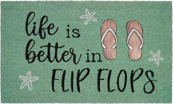 BRUBAKER Fussmatte für Aussen und Innen - Life is Better in Flip Flops - 45 x 75 cm Schmutzfangmatte