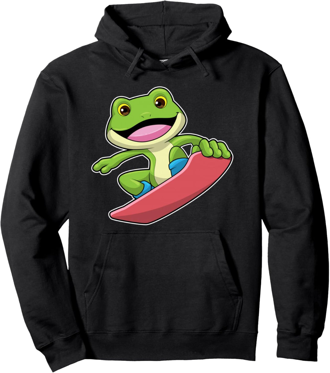 Frosch Snowboarder Snowboard Wintersport Pullover Hoodie