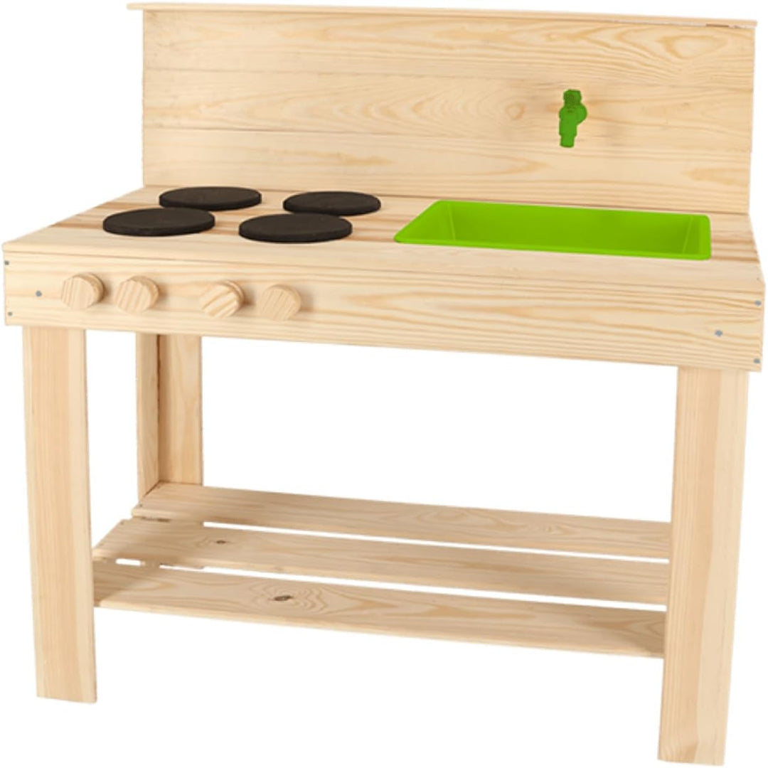 Esschert Design Outdoor Spielküche Grösse M aus Holz – stabile Matschküche aus massivem Kiefernholz