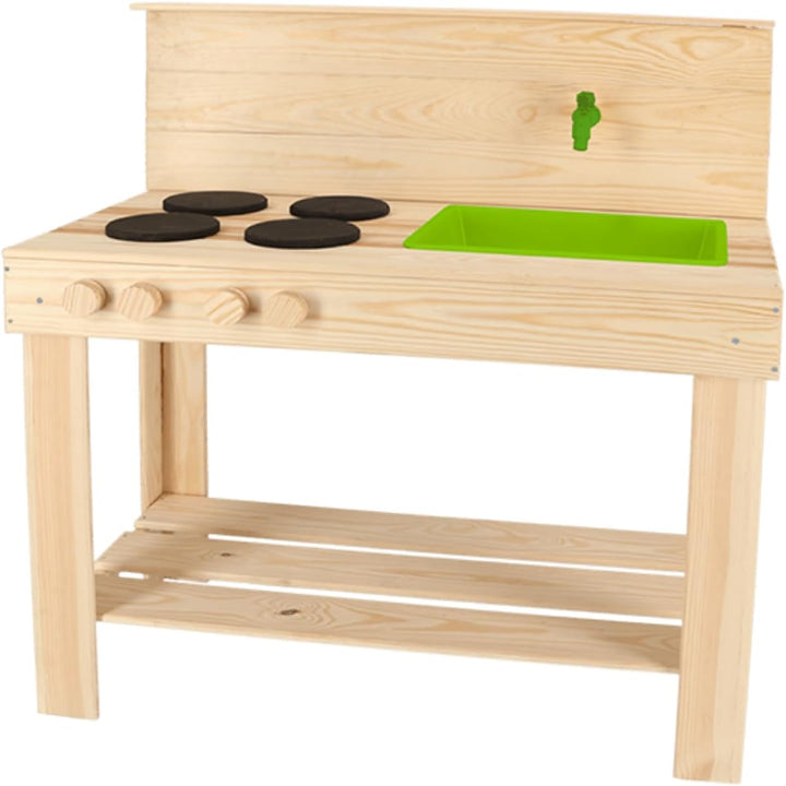 Esschert Design Outdoor Spielküche Grösse M aus Holz – stabile Matschküche aus massivem Kiefernholz
