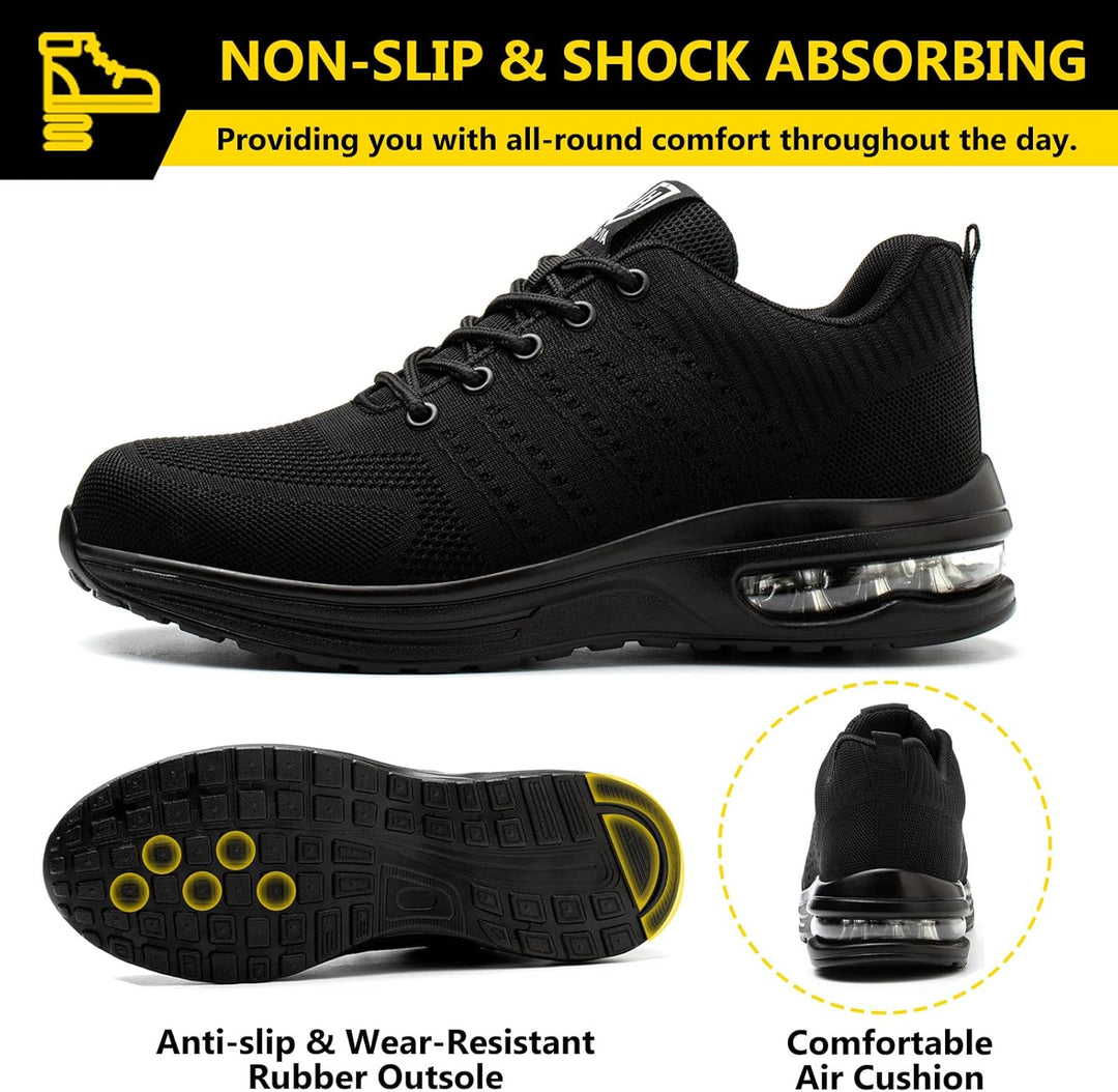 Baofular Arbeitsschuhe Herren Sicherheitsschuhe Damen Leicht Sportlich Stahlkappenschuhe rutschfest