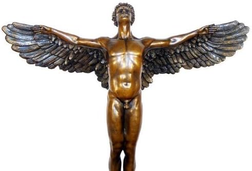 Kunst &amp; Ambiente - Erotische Bronzefigur - Ikarus/Geflügelter Mann - signiert - Adolph Alexander Wei