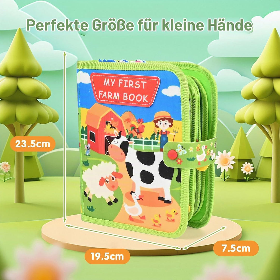 3D Filz Bauernhof Quiet Book, Busy Board Montessori Spielzeug ab 1-3 Jahre, Quiet Book Activity Boar