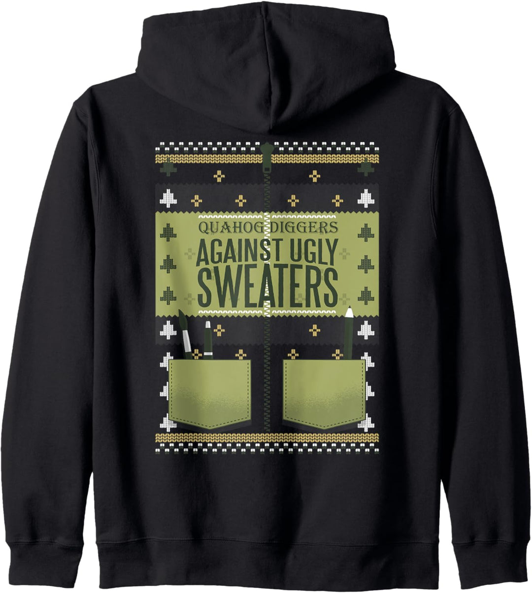 Quahog Bagger gegen hässliche Pullover Kapuzenjacke