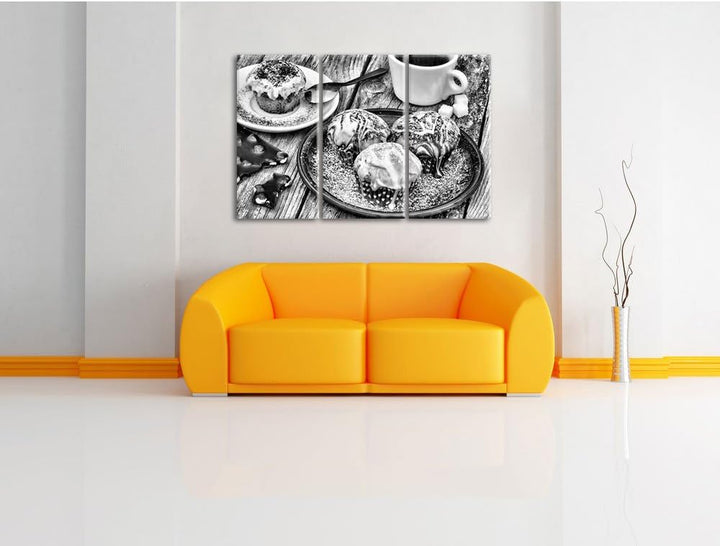 Pixxprint Köstliche Cupcakes als Leinwandbild/Grösse: 3 Teilig (120x80) cm/Wandbild/Kunstdruck/ferti