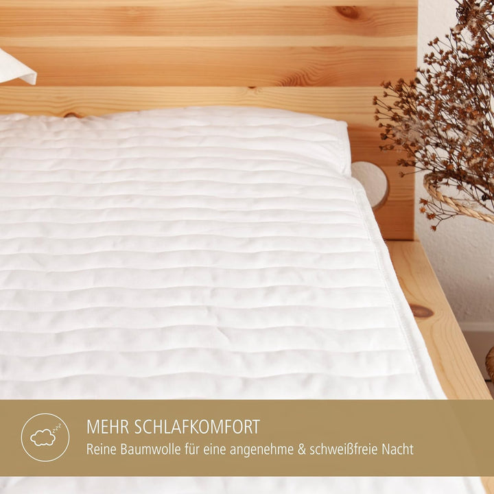 ARCTIC Matratzenschoner 90x200, weiss I atmungsaktive Matratzenauflage aus 100% Oekotex-Baumwolle I
