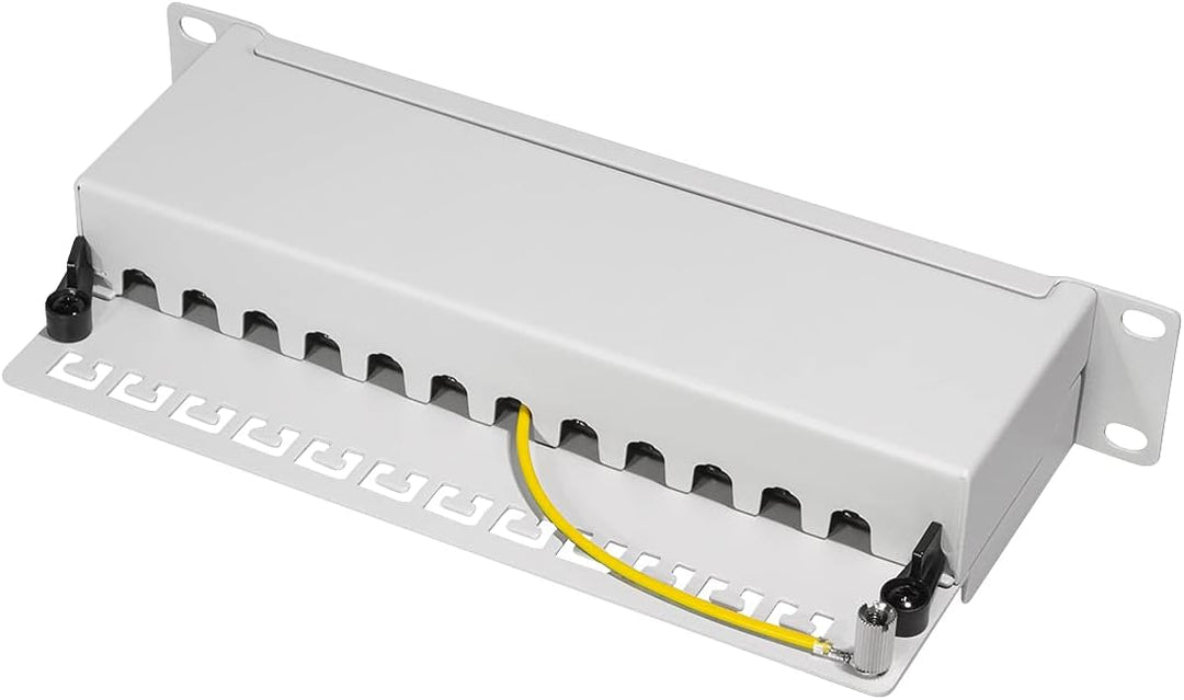 LogiLink Professional Cat.6A (500 MHz) Patchpanel - Verteilerfeld, 10", STP (geschirmt) 12-Port (RJ4
