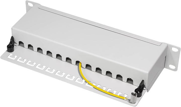 LogiLink Professional Cat.6A (500 MHz) Patchpanel - Verteilerfeld, 10", STP (geschirmt) 12-Port (RJ4