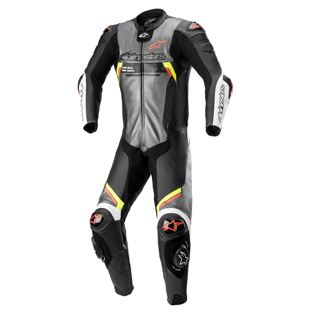 Alpinestars Missile V2 Ignition 1-Teiler Motorrad Lederkombi (Gray/Black,50) 50 Metallgrau Schwarz F