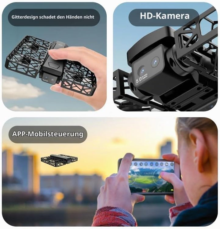 FPV Drohne mit 2K-Kamera, 4,5" Bildschirmfernbedienung Live-Übertragung, Brushless-Motor, Höhenhaltu