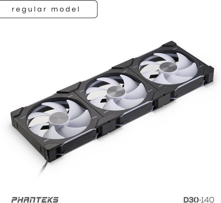Phanteks D30 PWM Regular Airflow, D-RGB Lüfter, 3er Pack - 140mm, schwarz Standard x3 Black, Standar