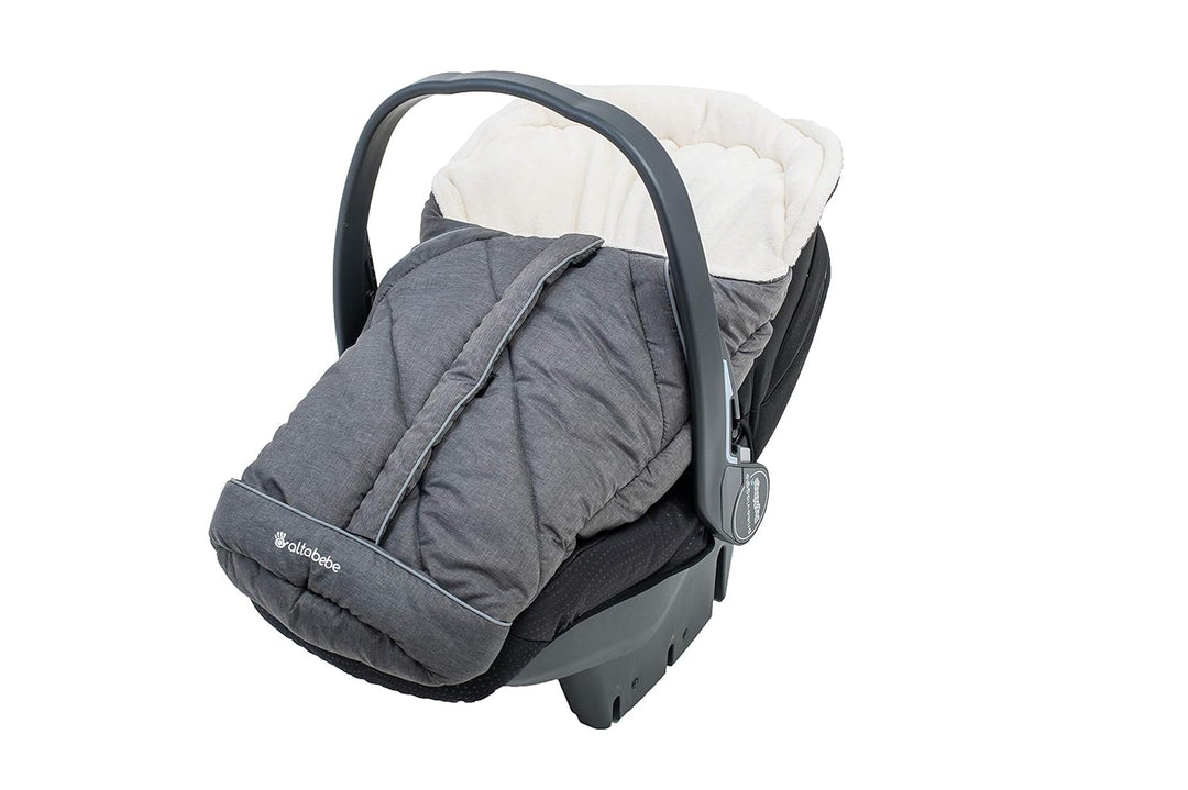 Altabebe AL2003P-01 Winterfusssack für Babyschale und Autositz, dunkelgrau/schwarz Dunkelgrau - Schw