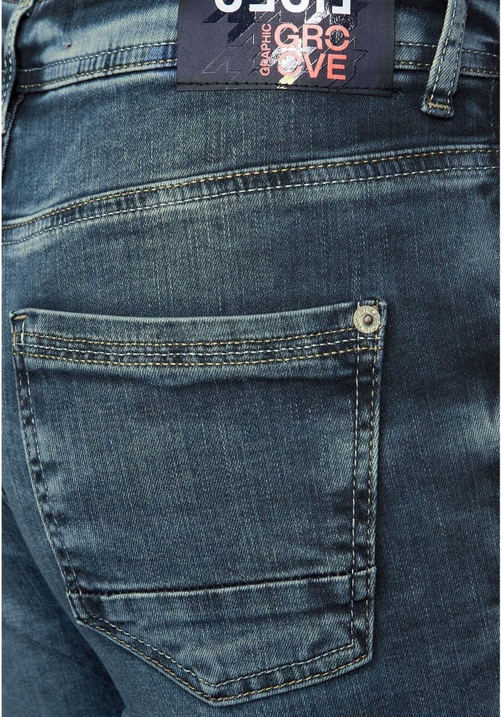 Cecil Damen Jeanshose Slim 34 Mid Blue Wash, 34 Mid Blue Wash